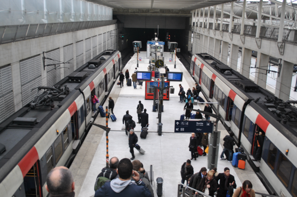RER B train station at Charles de Gaulle Airport (CDG) – Best budget-friendly transport option to central Paris.